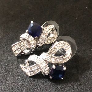 Jackie O Replica Saphire & Diamond Earrings